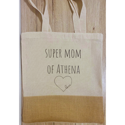 Tote bag avec détail en toile de jute