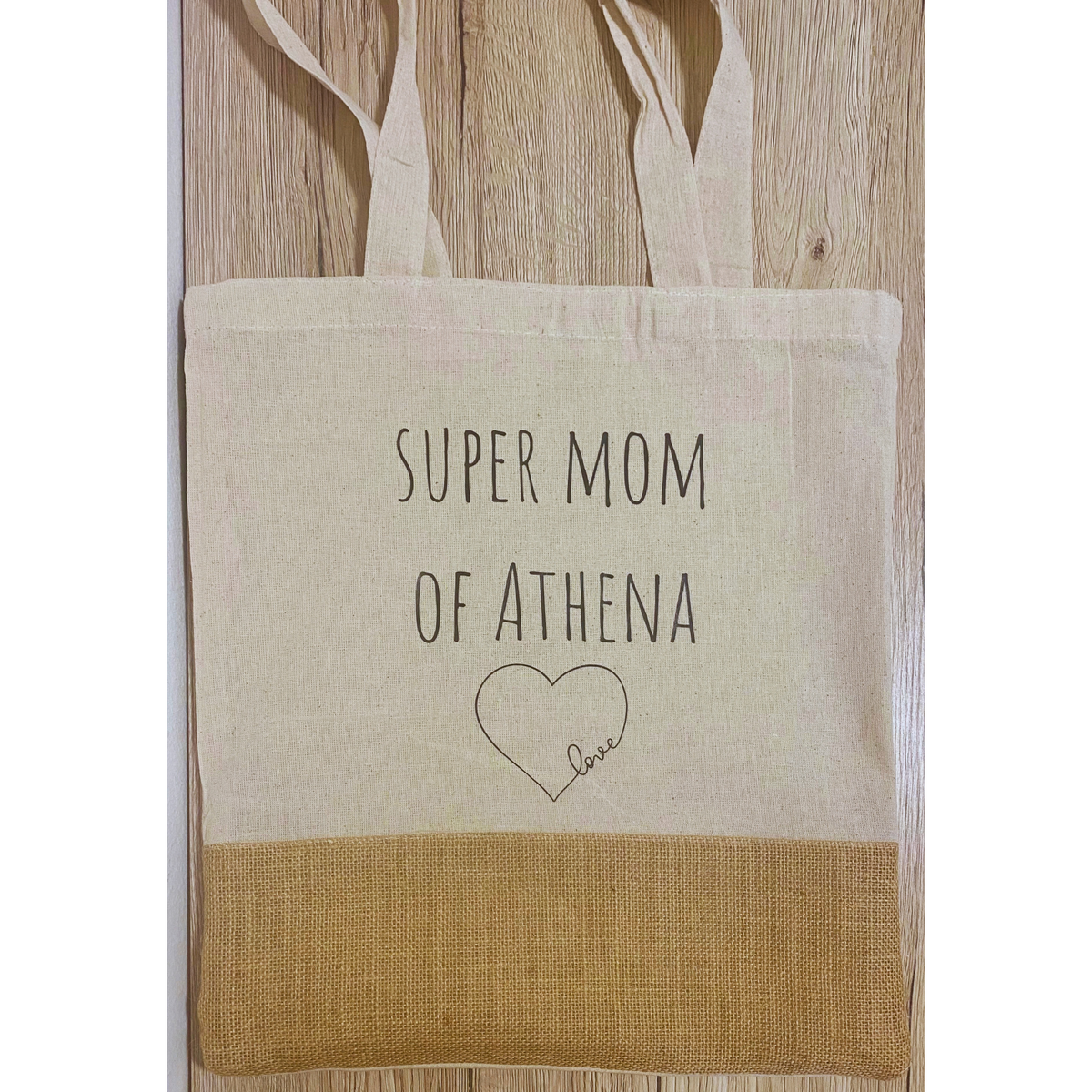 Tote bag avec détail en toile de jute