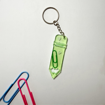 Porte-clés "crayon" en résine