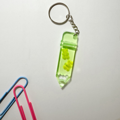 Porte-clés "crayon" en résine