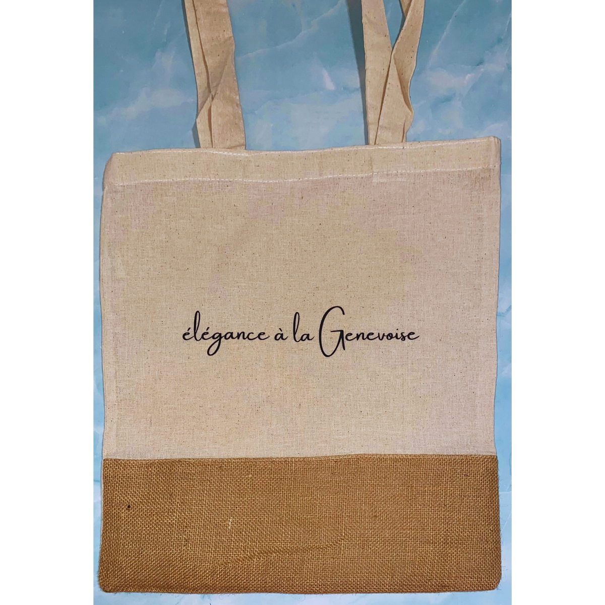 Tote bag avec détail en toile de jute