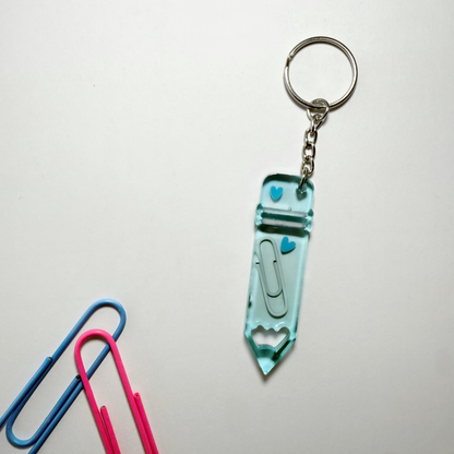 Porte-clés "crayon" en résine