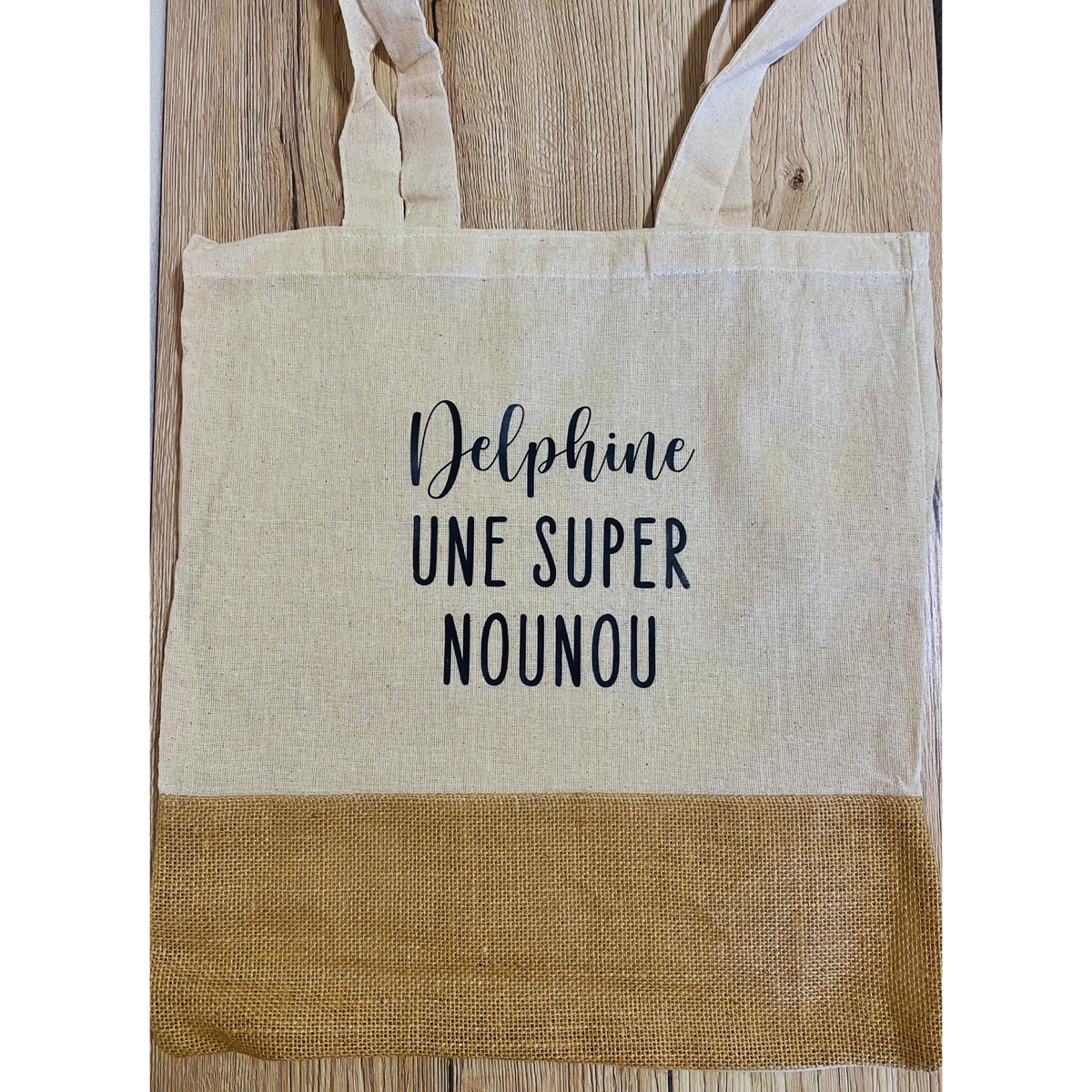 Tote bag avec détail en toile de jute
