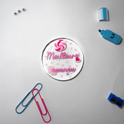 Dessous de verre "Meilleure nounou" en résine