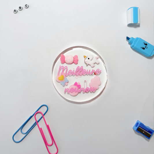 Dessous de verre "Meilleure nounou" en résine