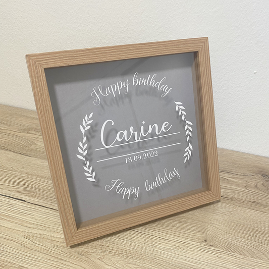 cadre tirelire personnalise personnalisable cadre bois blanc noir fait main mariage anniversaire voyage bébé projet marion papillon geneve suisse