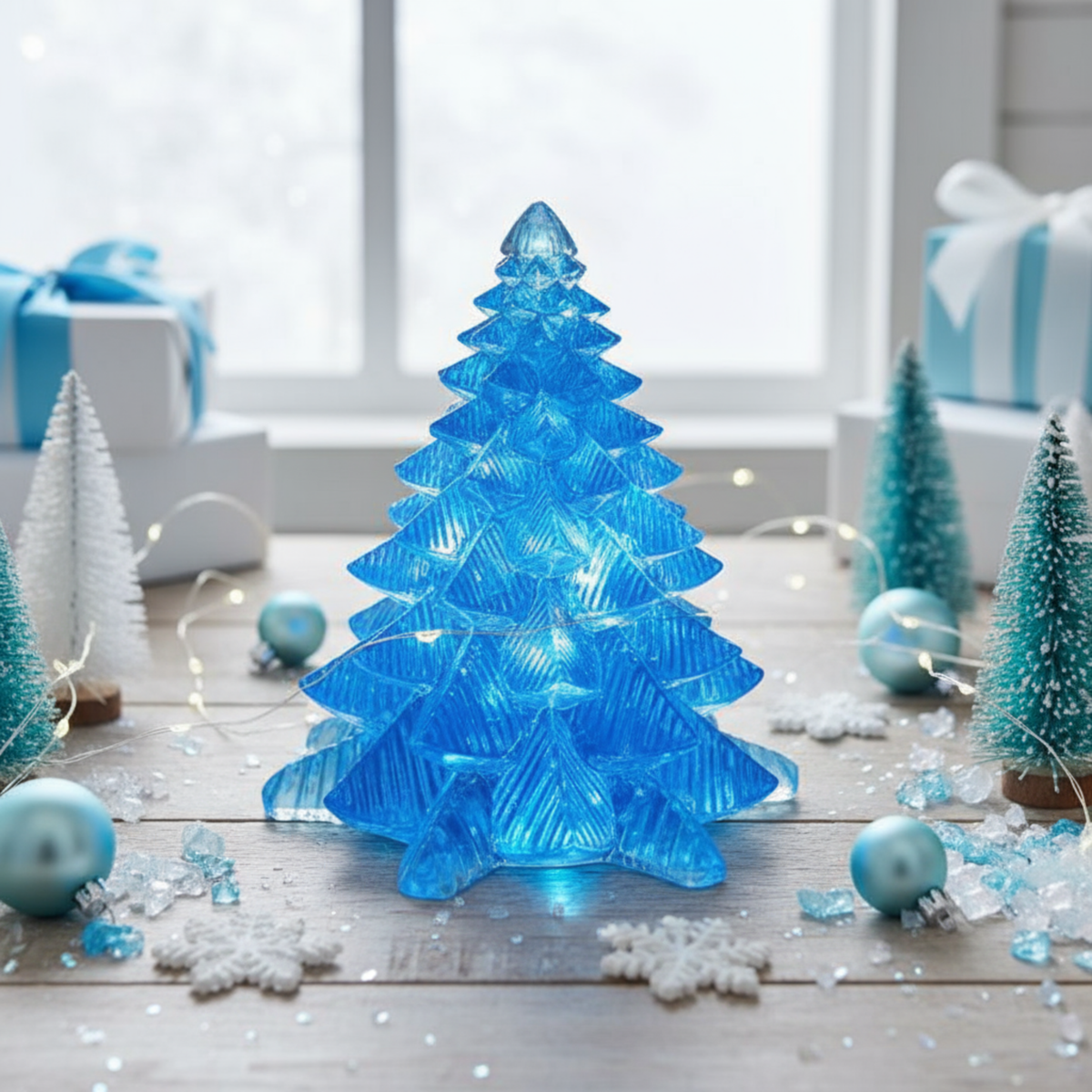 sapin lumineux resine epoxy noel Marion papillon 