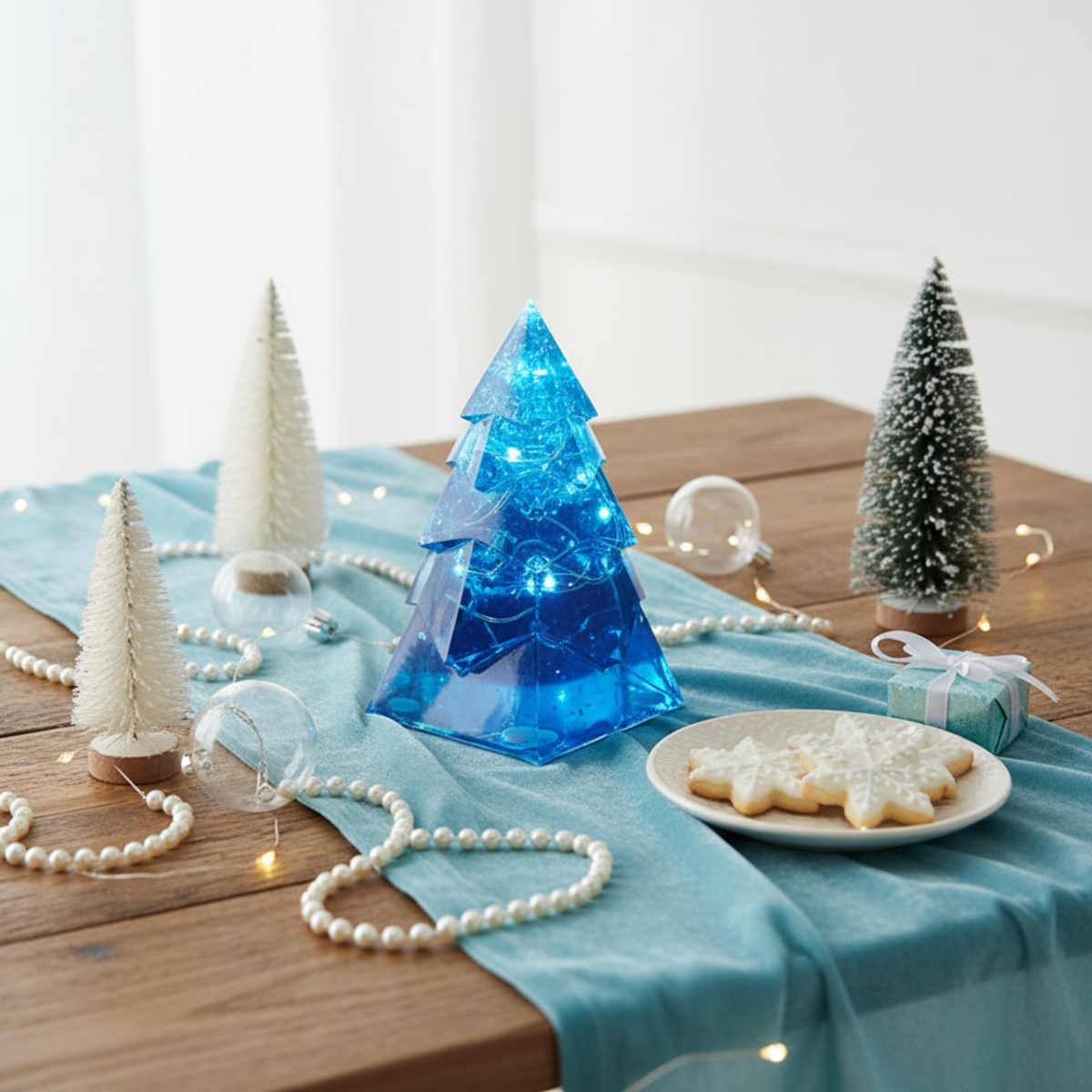 petit sapin lumineux resine epoxy noel Marion papillon 