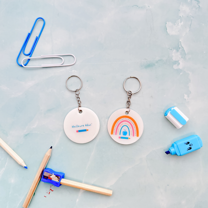 porte cles arc en ciel merci resine epoxy meilleure educ educatrice fete des ecoles fin annee scolaire nounou maitresses maitresse maitres maitre personnalise personnalisable fait main marion papillon geneve suisse