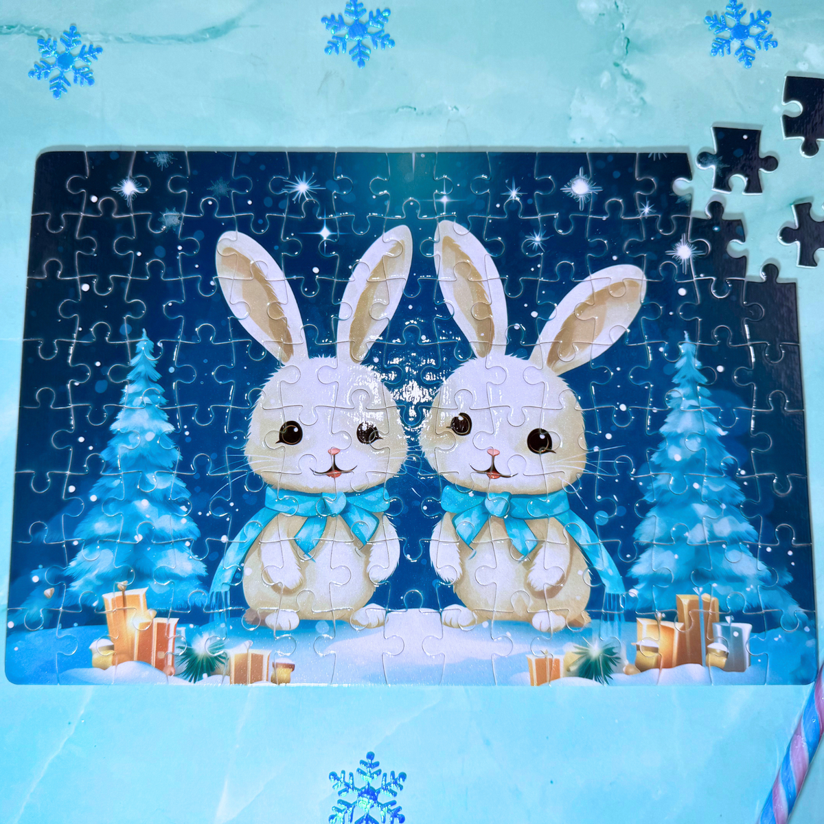 puzzle noel lapins personnalisable Noël Marion papillon 
